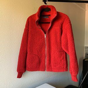 Abercrombie Fitch Women's Red Fuzzy Sweater Size M